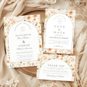 Sanfte Botanische Wiesenhochzeit Save The Date