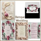 Baroque Elegance Blumenmotive Acanthus Wirbel Save The Date