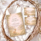 Soft Neutral Forest Critters Baby Shower Serviette