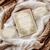 Weiche Pastell-Wildblumen-Hochzeitfeier Dankeskarte