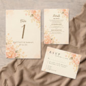 Soft Peach & Gold Hortensien Hochzeitsprogramm (Personalisiere diese Kollektion eines unabhängigen Creators.)