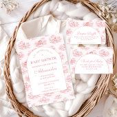 Soft Pink Vintage Baby Shower Einladung