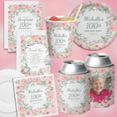 Rosa Aquarellfarben Rose Perlen 60. Geburtstag