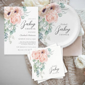 Pink und Beige Wasserfarben BläsernBaby-Dusche Serviette