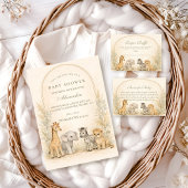 Soft Safari Jungle Baby Shower Einladung