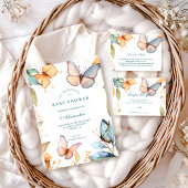 Soft Watercolor Butterfly Baby Shower Einladung