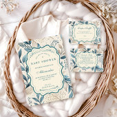 Soft Wildflower Cottage Baby Shower Diapper Raffle Begleitkarte