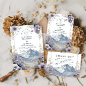 Soft Wildflower Mountain Wedding Dankeskarte