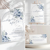 Dusty Blue Mimosa Bar Brautparty Sign Sockelschild