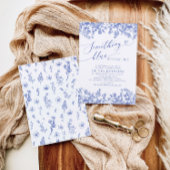 Blaue Blumenrezeptkarten Signieren Verlassen Rezep Poster