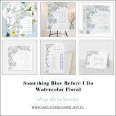 Etwas Blau, bevor ich Watercolor Floral Einladung