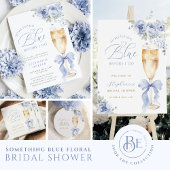 Something Blue Floral Bridal Shower Arched Einladung