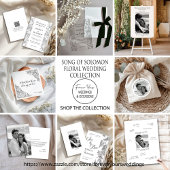 Black and White Floral Calligraphy Script w Photo Save The Date