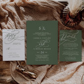 SOPHIA Olive Green Wedding Chart Card Card Karte