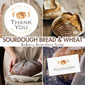 Sourdough Bread Wheat Bakery Thank You Runder Aufkleber