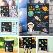 Astronaut Space Birthday Blast Off Theme" Poster