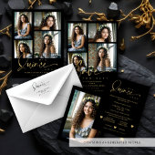 Spanish Black Trendy Quinceañera Collage 4 Photos Foliendrucke
