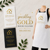 Gold House Reinigungs-QR-Code Quadratischer Aufkleber