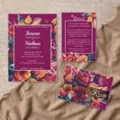 Wildblumen Plum Classic Wedding Einladung (Personalisiere diese Kollektion eines unabhängigen Creators.)