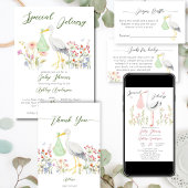 Sonderauslieferung Storchfeder Babydusche bedruckt Serviette