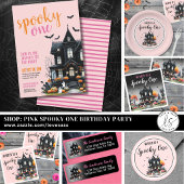 Spooky One Pink Halloween 1. Geburtstag Party Pappteller
