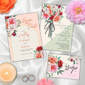 Spring Bouquet in Peach and Ivory Wedding Sticker