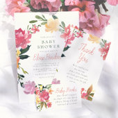Frühlingsblumen | Babydusche Vielen Dank Dankeskarte