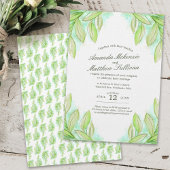 Spring Green Blätter Hochzeitstitel Adressaufkleber