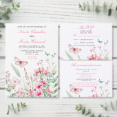 Frühlingsstich-Rosa-Schmetterling-Hochzeit Save The Date (Personalisiere diese Kollektion eines unabhängigen Creators.)