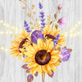 Spring Sunflower Lila Peony Junggeselinnen-Abschie Einladung