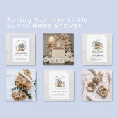 Baby Shower Invitation Simple Flowers Bunny Einladung