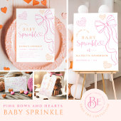 Pink Bow Sprinkle Baby Shower Invitation Einladung