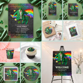 St. Patrick's Day Gold Rainbow Clover Baby Shower Pappteller