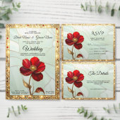 Buntglas-Rot-Blumen-Planer Planer (Personalisiere diese Kollektion eines unabhängigen Creators.)