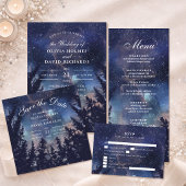 Starry Night Forest Wedding Serviette