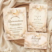 Starry Night Gold Quinceañera Save The Date