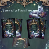 Steampunk-Fuchs-Hochzeitsrahmen.  Pappteller