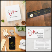 Stethoscope EKG Heartbeat EKG Wave Line Medical Gepäckanhänger