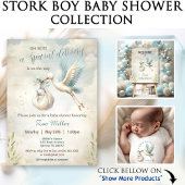 Blue Vintag Stork Boy Baby Dusche Geschenktütchen