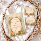 Storybook Woodland Animals Diapper Raffle Begleitkarte