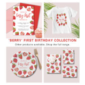 Strawberry Berry First Girls Personalisiert Geburt Pappteller
