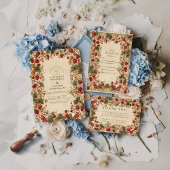 Vintage Strawberry Garden Wedding Dankeskarte