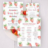 Strawberry First Birthday Milestone Geburtstag Sockelschild