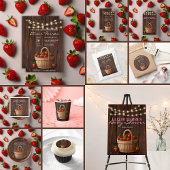 Strawberry Sweet Wood Basket Baby Dusche Einladung