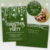 Green String Lights Weihnachts-Party Schaumweinetikett