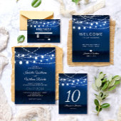 Begrüßung von Blue Night & Silver String Lights Poster