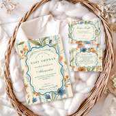 Striped Wildflower Baby Shower Einladung