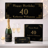 Art Deco Birthday Black Gold Roaring 20's Poster