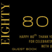 Custom 80. Geburtstag Modernes Black Gold Party Spielkarten