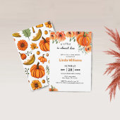 Eine kleine Pumpkin Fall Floral Baby Dusche Einladung